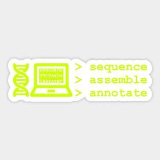 Bioinformatics Genome Sequence Assemble Annotate Green Sticker